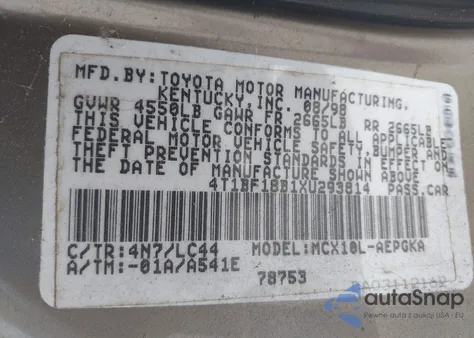 1999 Toyota Avalon Xls from USA, damaged, VIN 4T1BF18B1XU293814